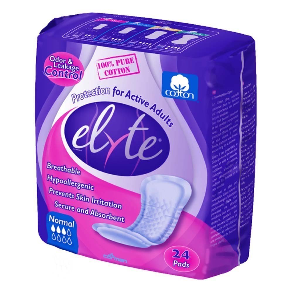 Elyte cotton hypoallergenic bladder pad with adhesive strip for secure wear