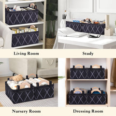 Close-up of Elyxen felt storage bin with X stitching for modern decor