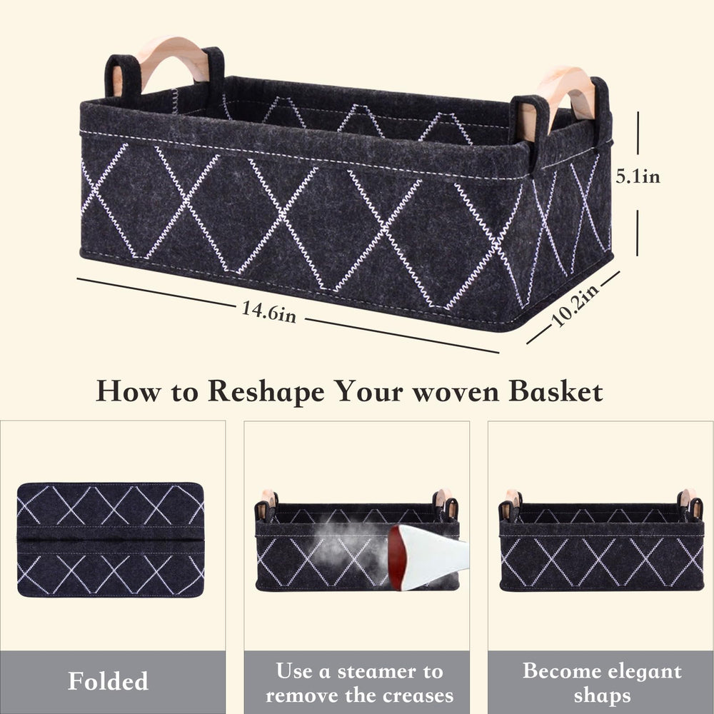 Elyxen living room storage basket on shelf to reduce clutter