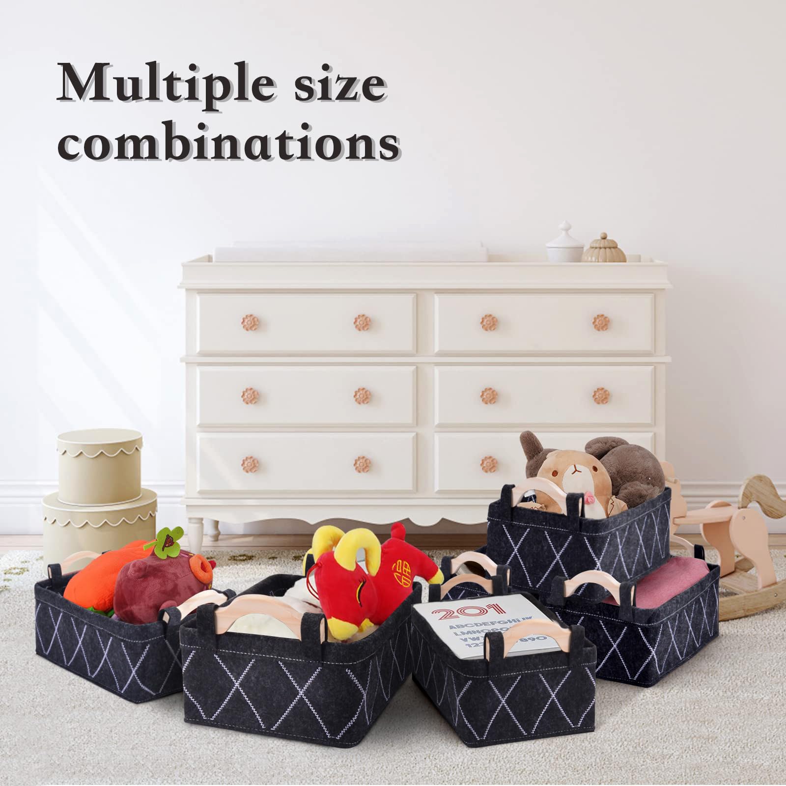 Elyxen nursery storage basket keeps toys neatly corralled