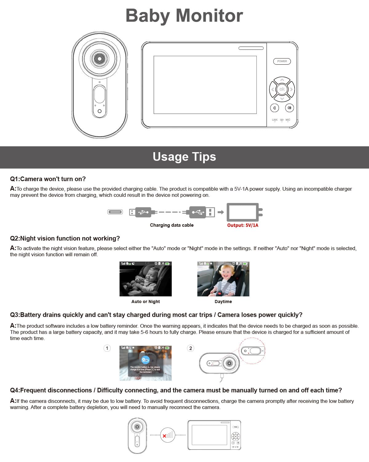 Elzeeo baby monitor in use provides peace of mind on the go.