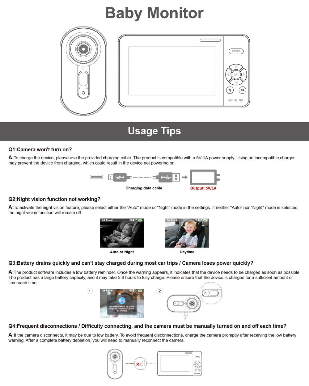 Elzeeo baby monitor in use provides peace of mind on the go.