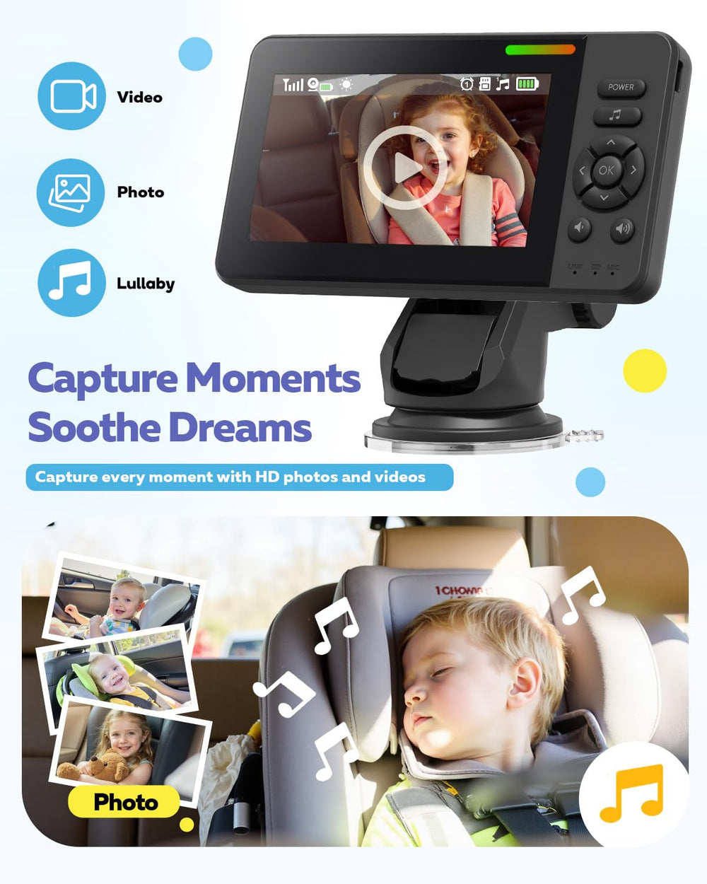 Elzeeo headrest mount installs in minutes for stable placement.