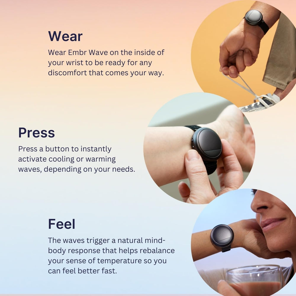 Embr Wave sleek, silent bracelet blends with any outfit.