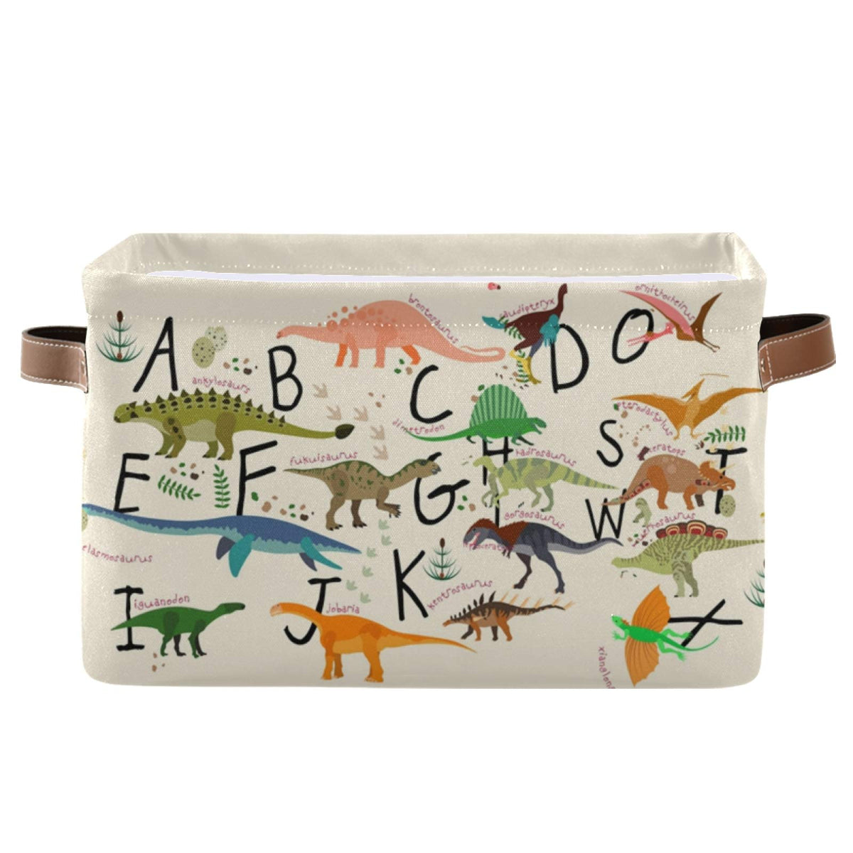 Emelivor ABC Dinosaurs Storage Bin collapsible for compact toy organization.