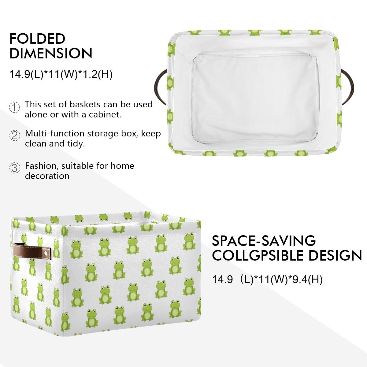 Emelivor canvas collapsible basket ideal for kids' toys and books.