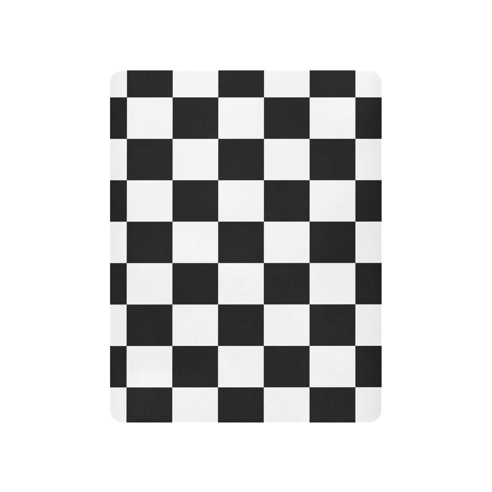 Close-up of Emelivor checkerboard plaid crib sheet fabric and texture