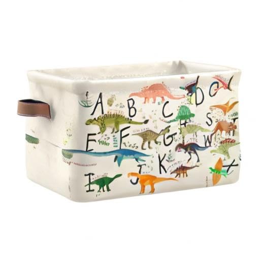 Emelivor ABC Dinosaurs Storage Bin fits nursery and closet spaces.