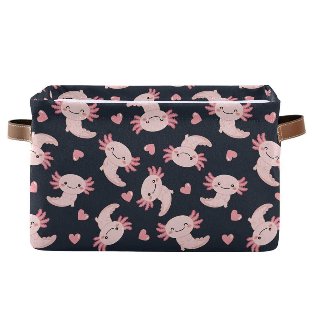 Emelivor Cute Axolotl Heart storage basket front view enhances organization and style.