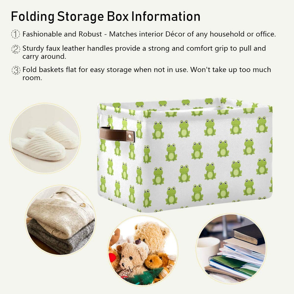 Emelivor bin features durable leather-like handles for easy carrying.