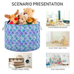 Emelivor mermaid canvas basket texture close-up shows thick fabric for long-lasting use.