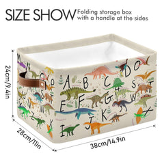 Emelivor ABC Dinosaurs Storage Bin with waterproof inner lining for moisture protection.