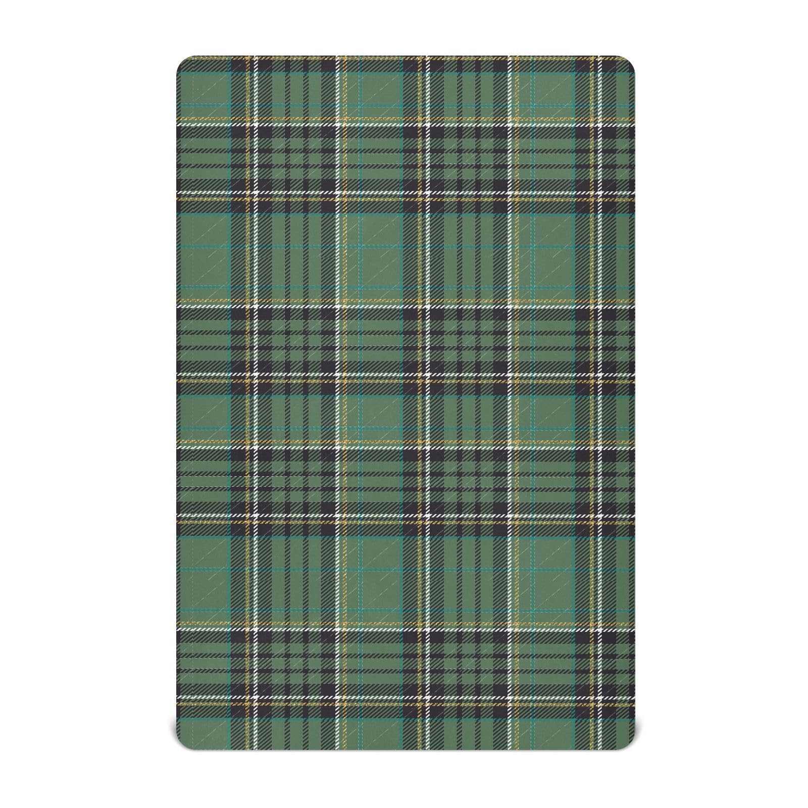 Emelivor Tartan Buffalo Plaid Green crib sheet showcases cozy comfort and nursery appeal.