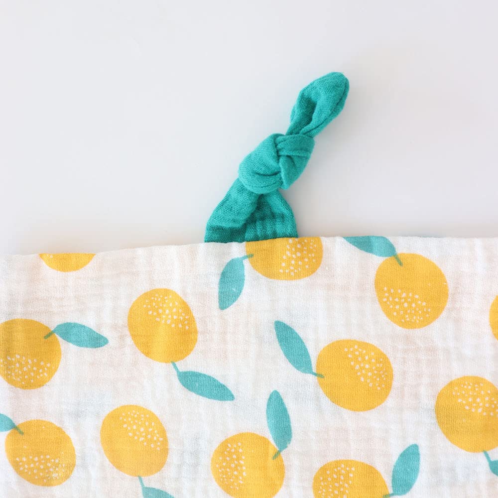 Emenpy bunny security blanket close up fabric shows gentle weave