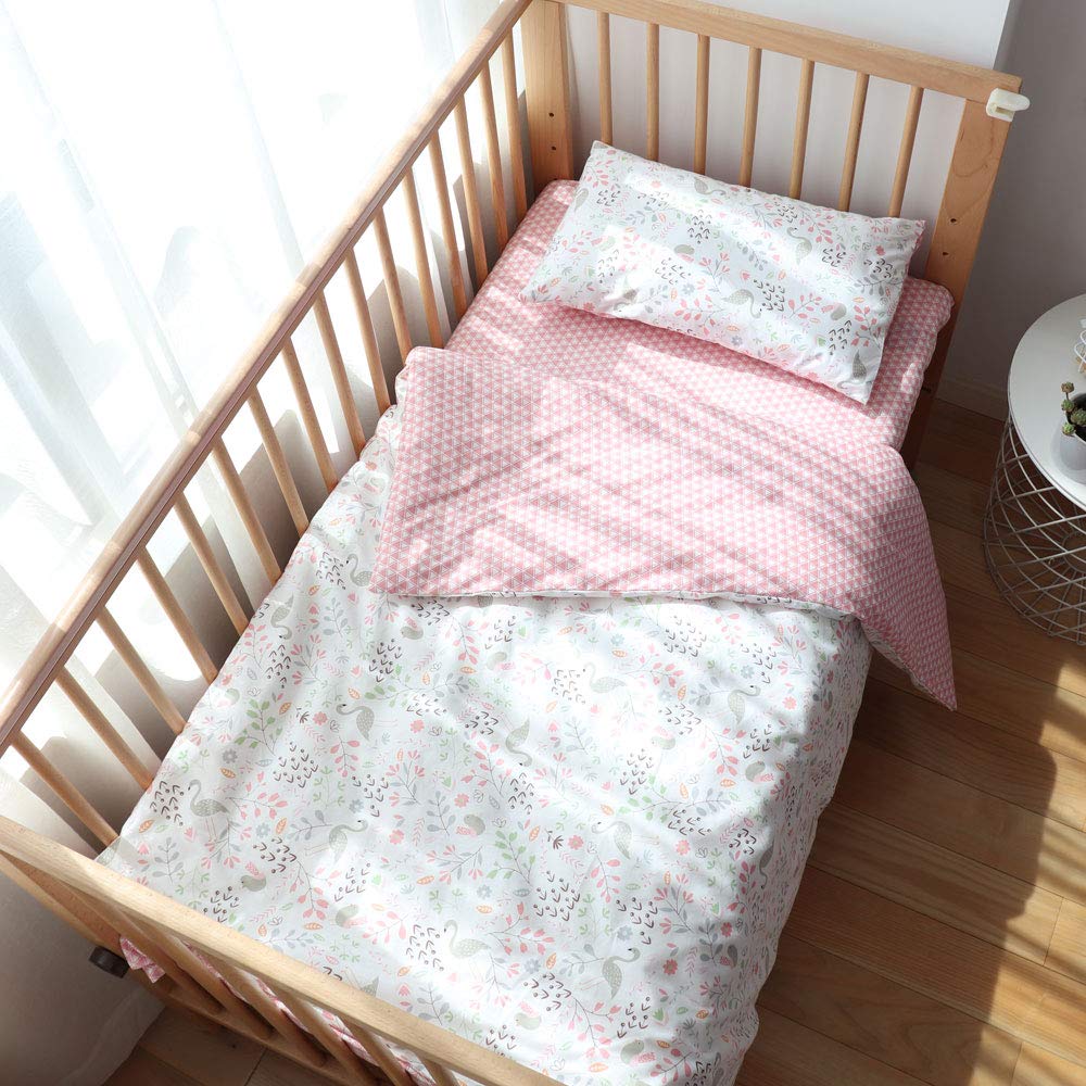 Emenpy pink duvet cover in crib bedding delivers soft, breathable cotton for gentle sleep.