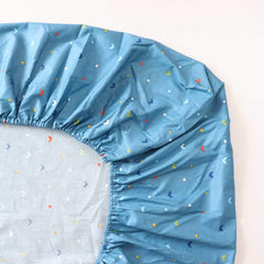 Emenpy navy pillowcase detail with durable weave and smooth finish.