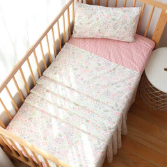 Emenpy Swan-pattern toddler sheet set, cozy cotton for restful nights.