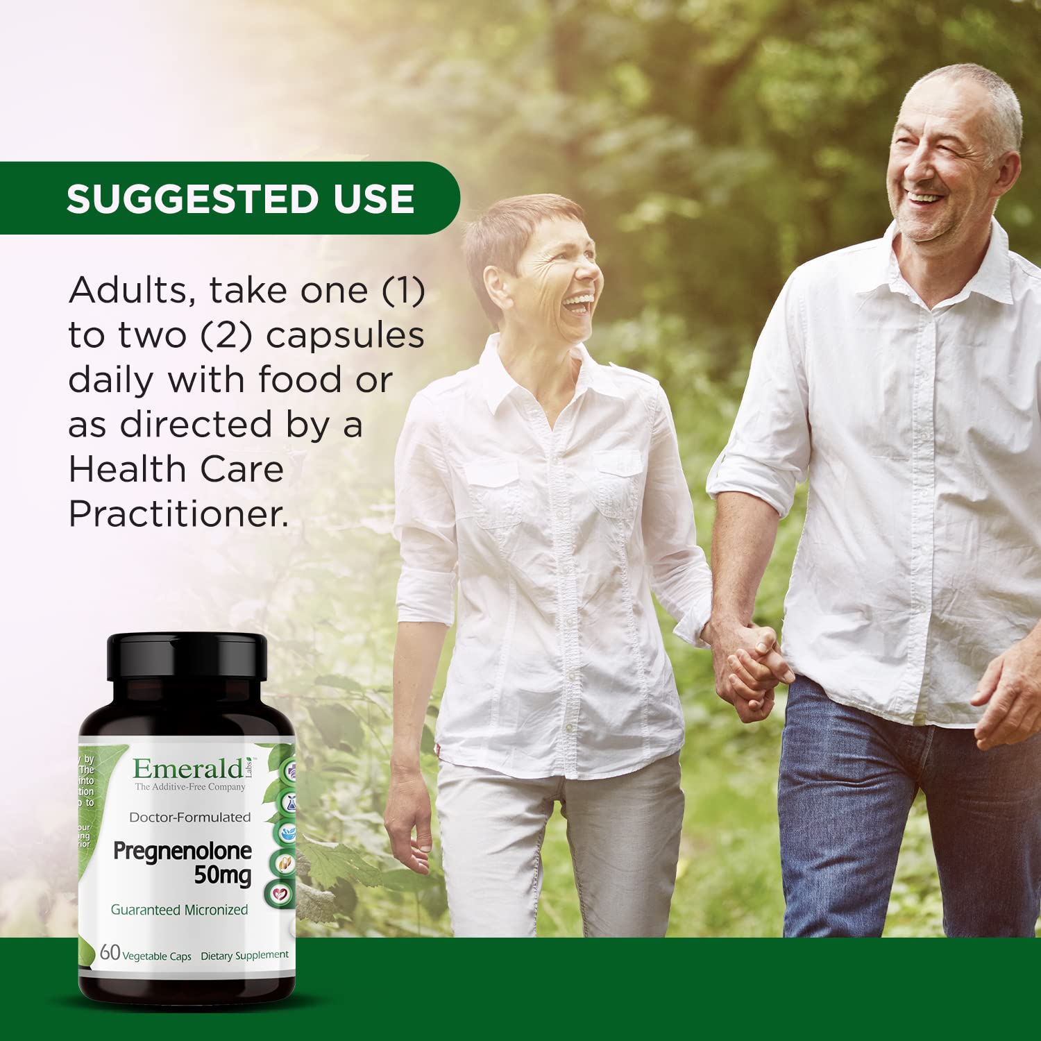 Emerald Labs Pregnenolone gluten-free seal on packaging