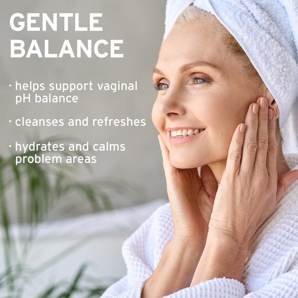 Emerita Life-flo pH Balancing Wash closeup reveals creamy, hydrating texture.