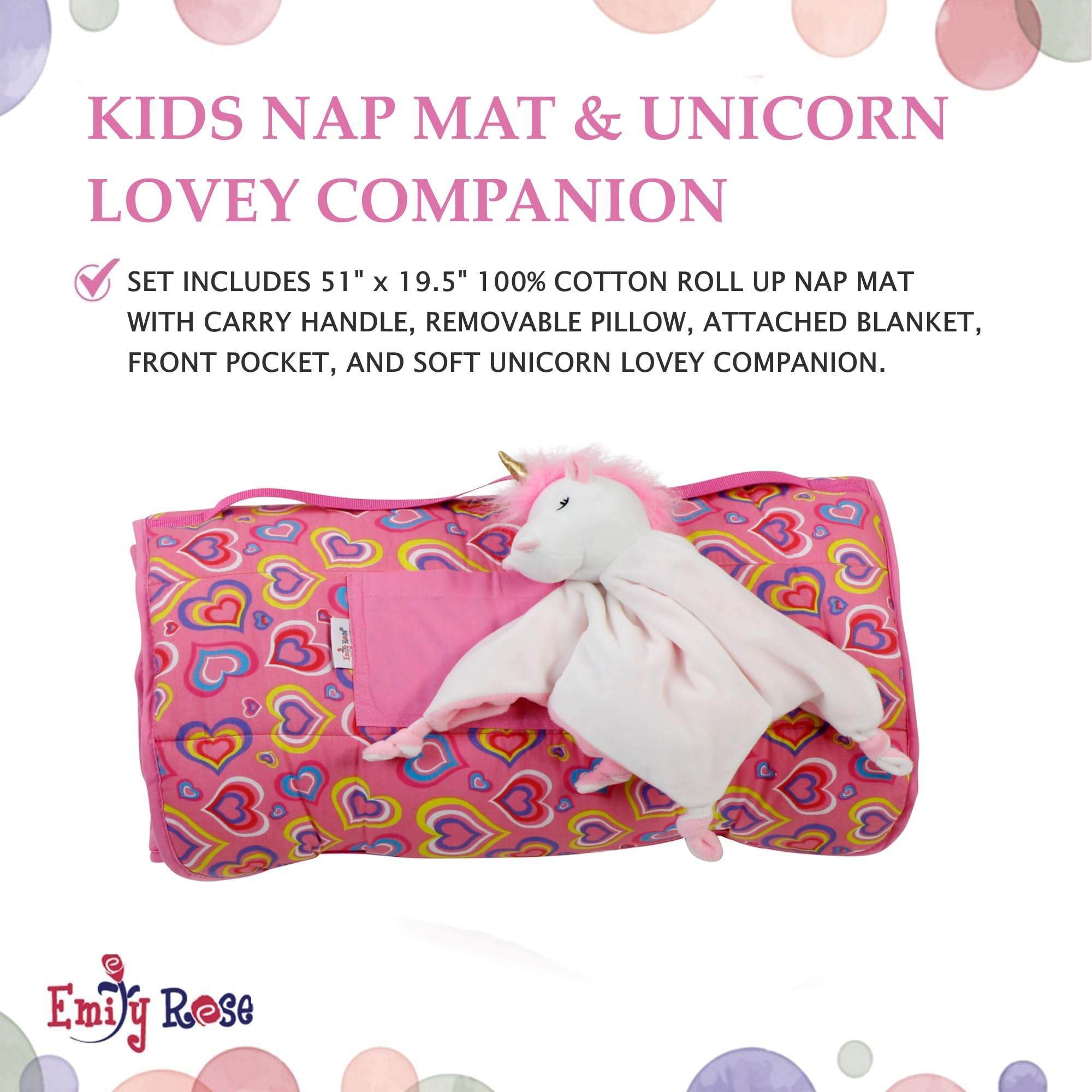 Emily Rose pink nap mat blanket combo for cozy naps
