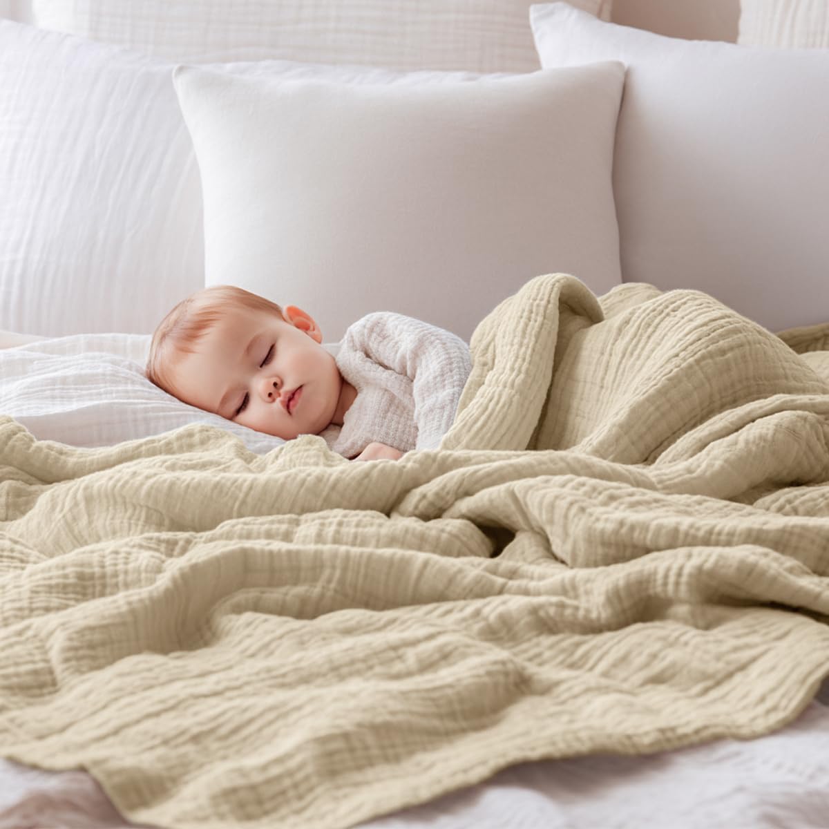 Nursing cover and stroller shade use with versatile EMME blanket.