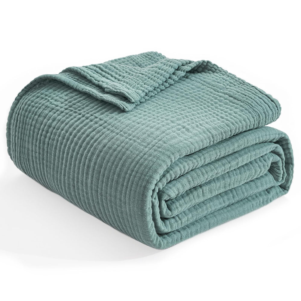 EMME muslin baby blanket teal nursing-cover in action for feeds