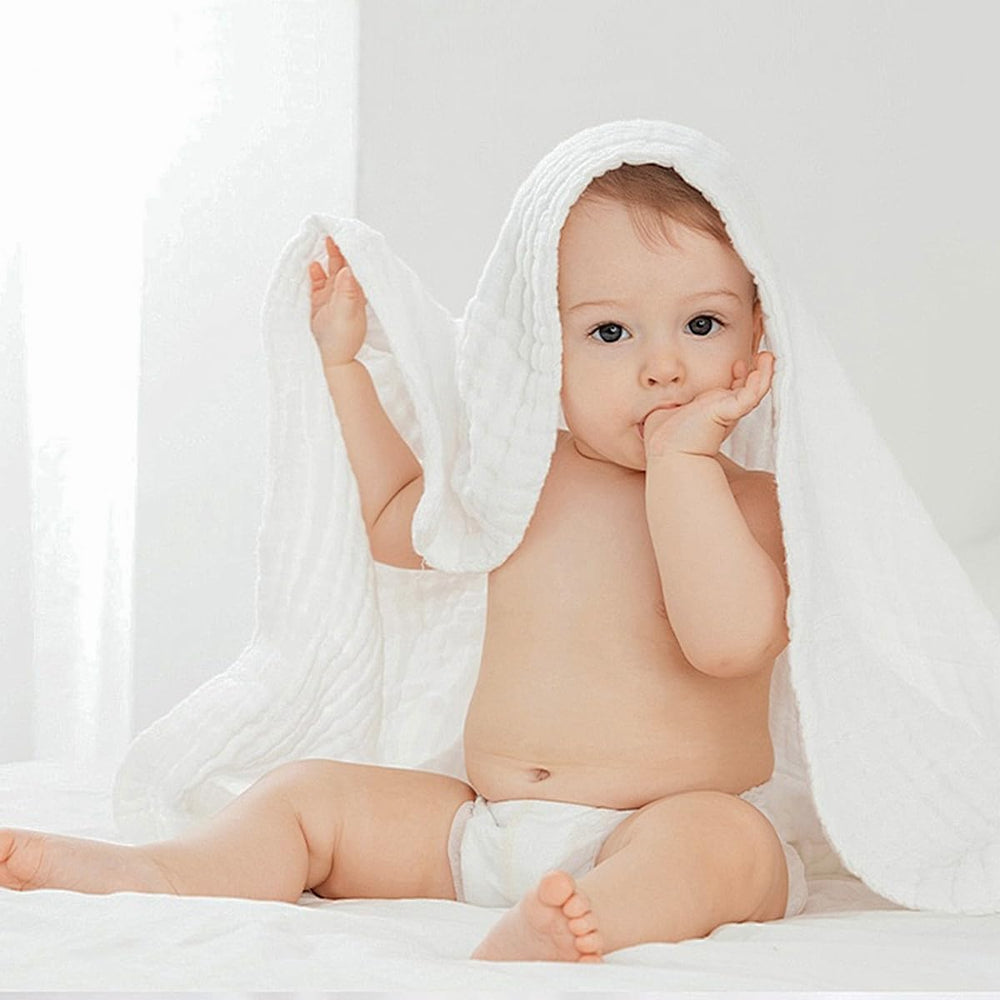EMME muslin blanket baby swaddle wrap for nursing or stroller use