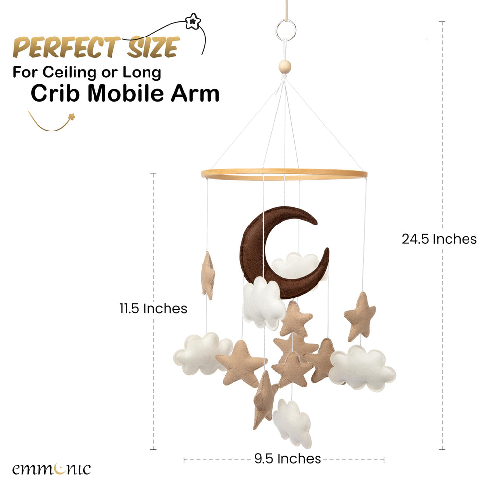 EMMNNIC mobile in use illustrates a peaceful focal point during lullabies and naps.