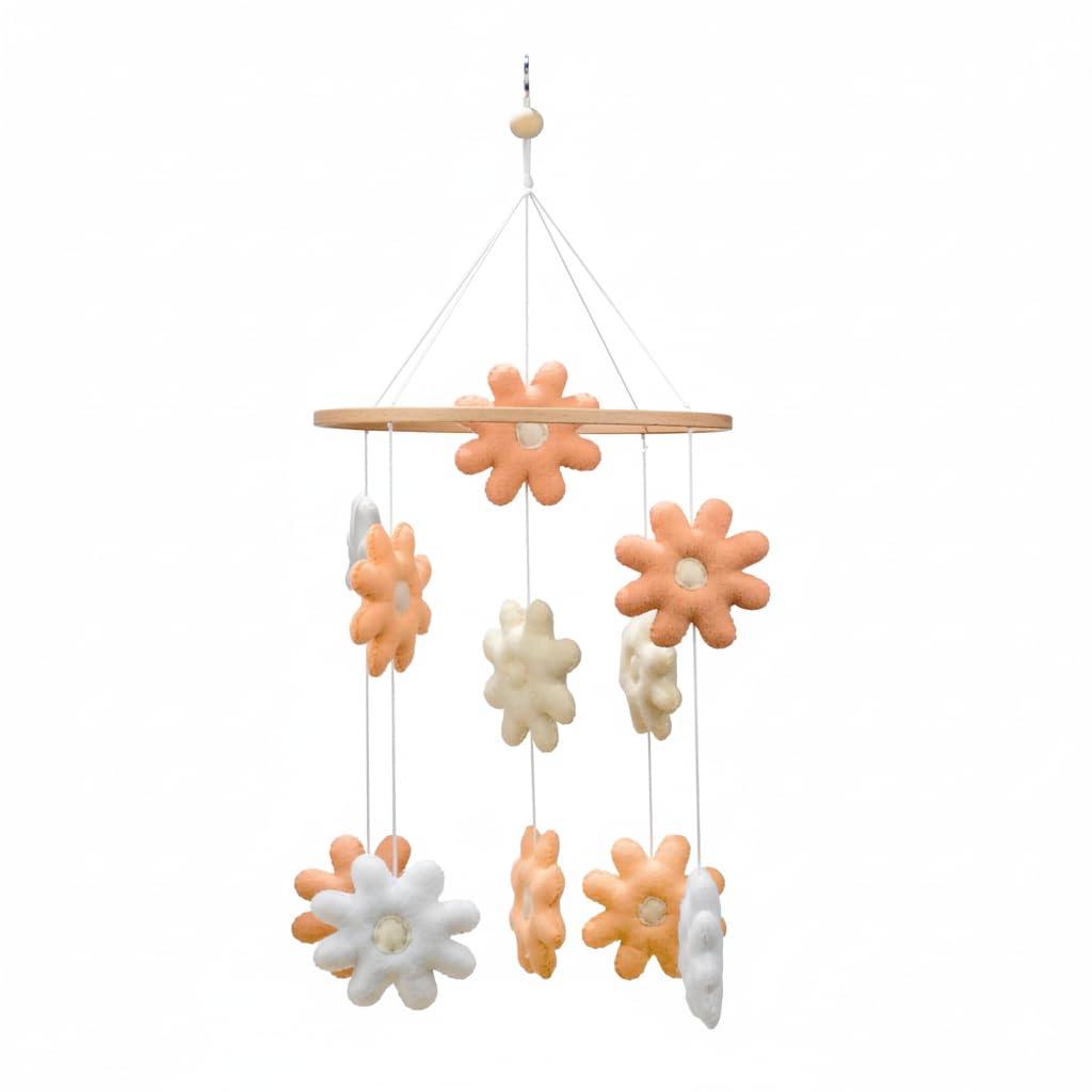 emmnnic baby mobile flowers crib—soothing visuals for peaceful naps
