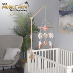emmnnic beechwood mobile flowers—durable crib accessory with natural feel
