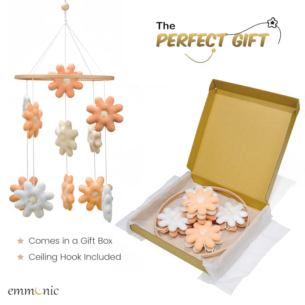emmnnic crib mobile handmade flowers—easy setup for quick nursery personalization