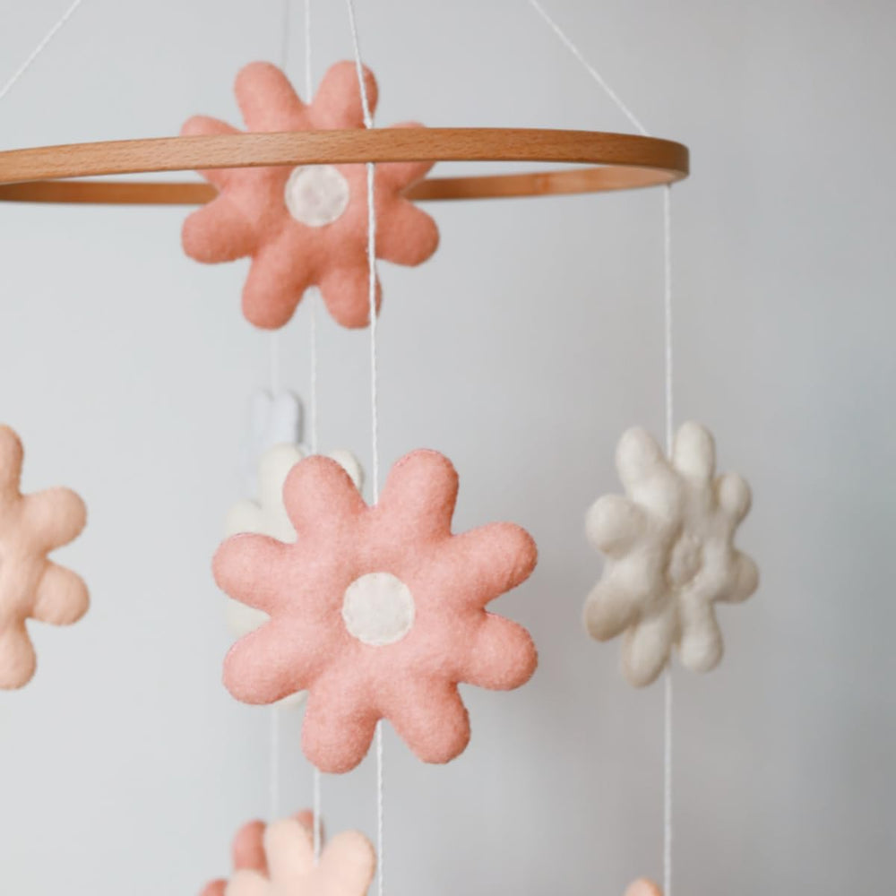 emmnnic flower mobile soft pastels—gentle colors fit various themes