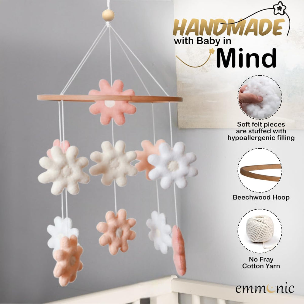 emmnnic nursery mobile boho flowers—delicate decor for girls' rooms