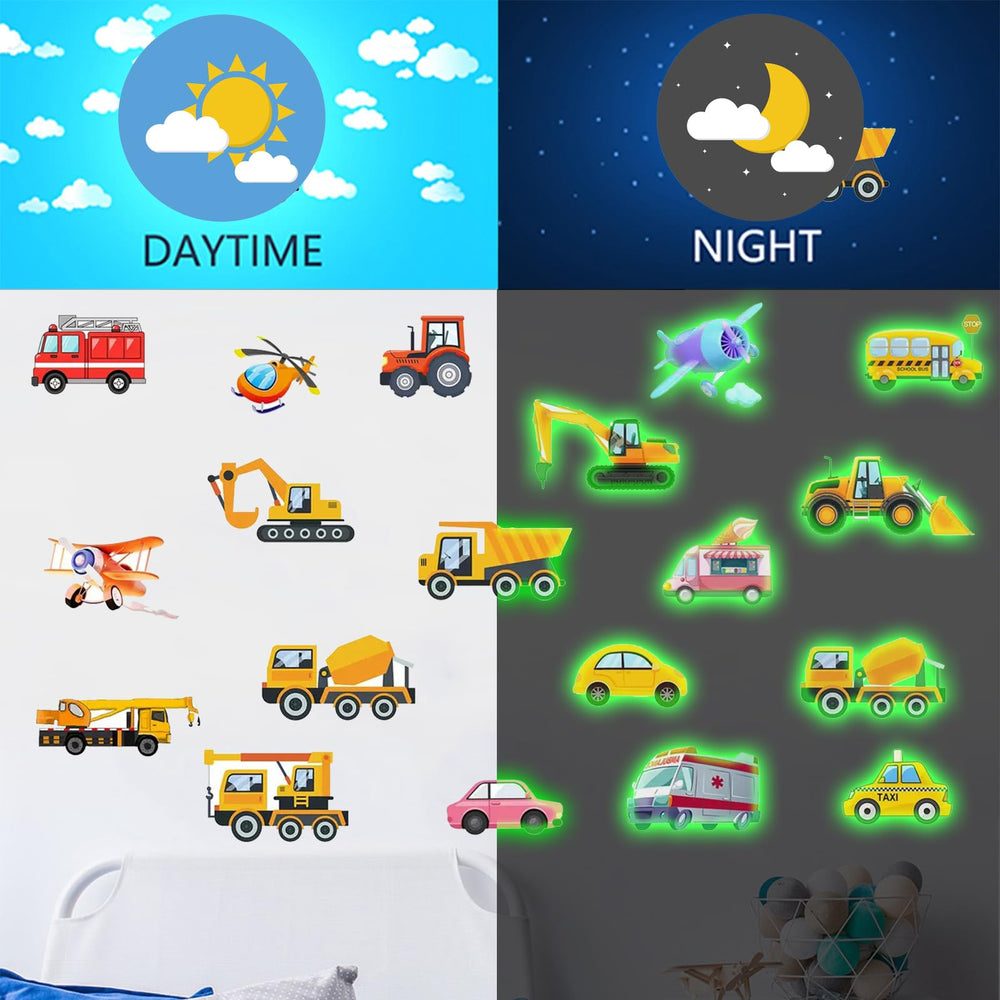 EMPCYDIA glow-in-the-dark airplane decal adds color and night glow for bedtime stories