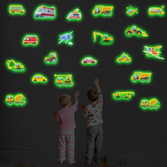 EMPCYDIA glow-in-the-dark excavator decal brightens kids' walls for imaginative play