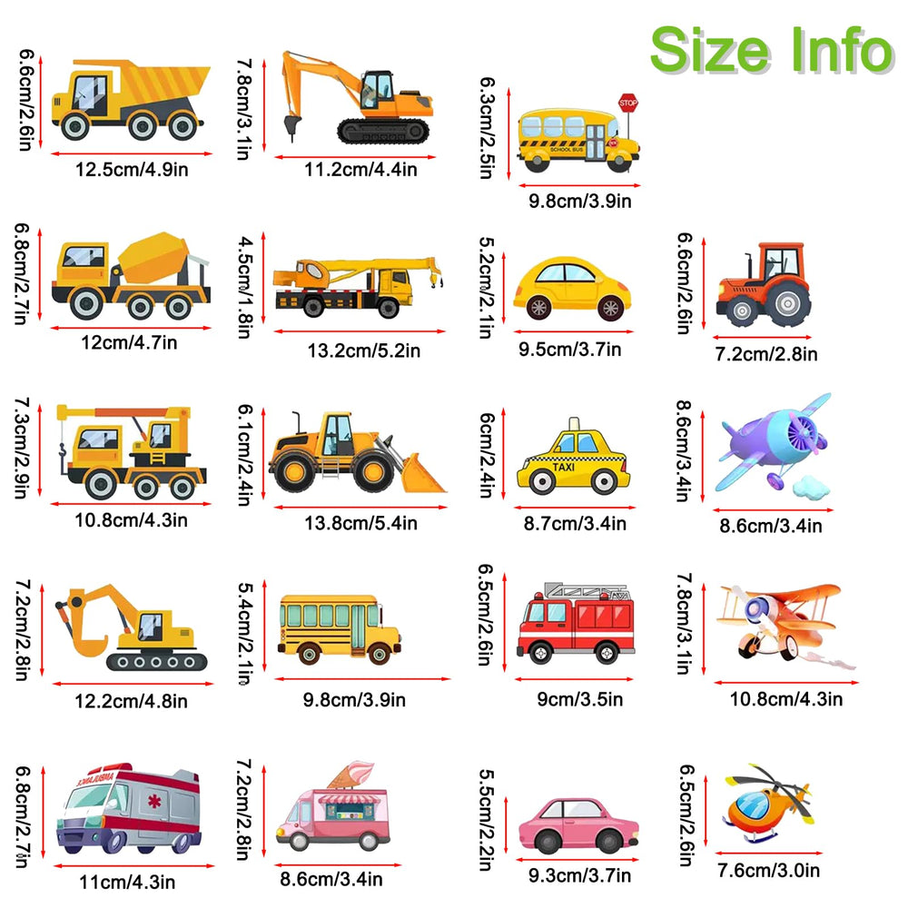 EMPCYDIA glow-in-the-dark tractor decal enhances playroom decor and vehicle recognition