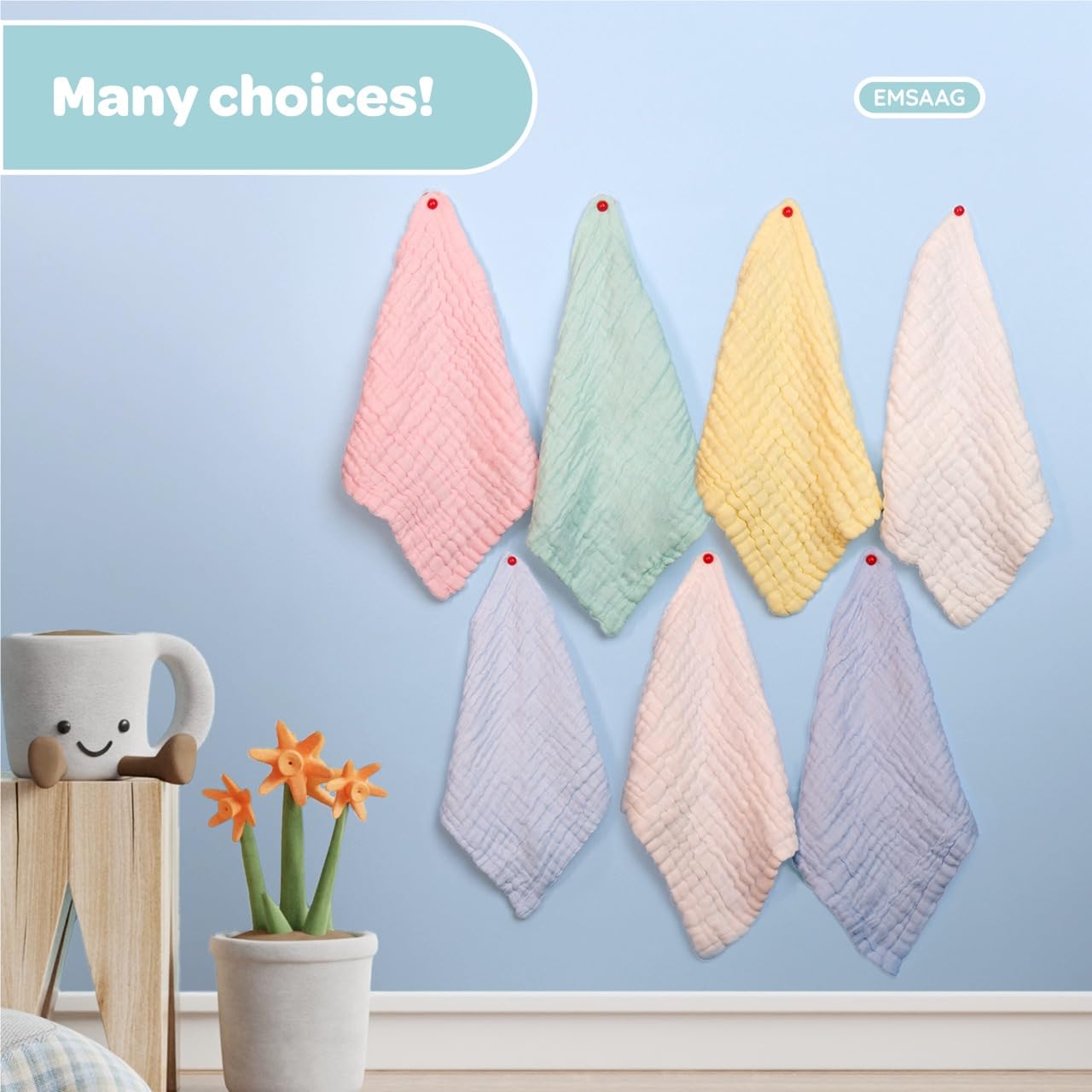 EMSAAG Baby gift packaging display presents a thoughtful shower gift idea.