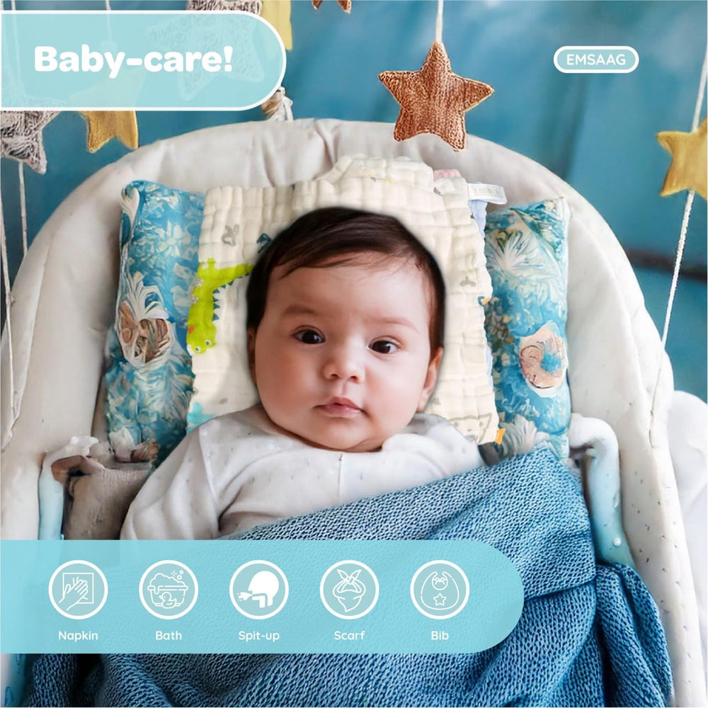 EMSAAG Muslin Baby Washcloths gentle baby face wipe for skin care