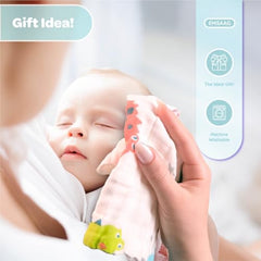 EMSAAG Muslin Baby Washcloths close-up shows ultra soft cotton fibers