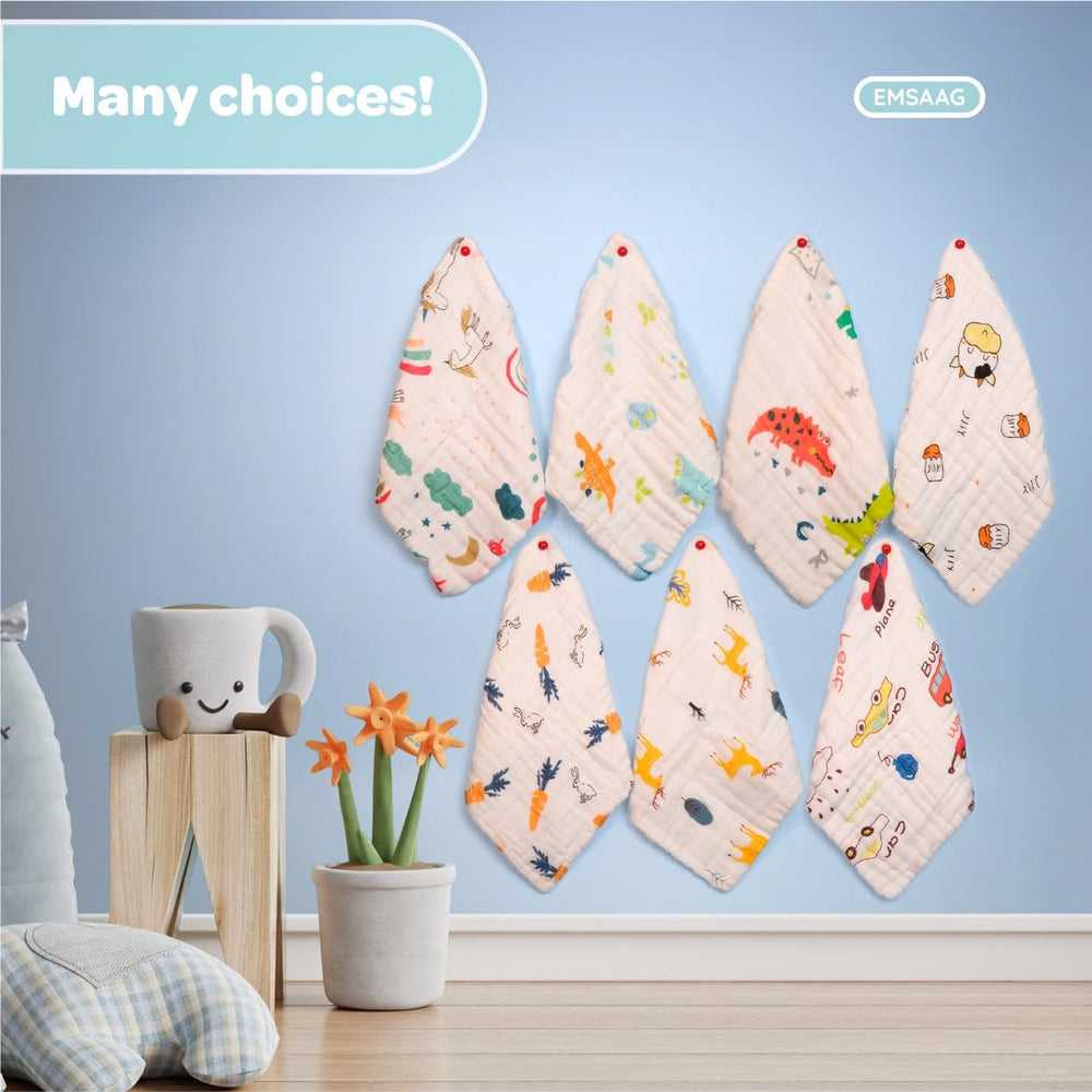 EMSAAG Muslin Baby Washcloths durable 6 layer construction resists wear