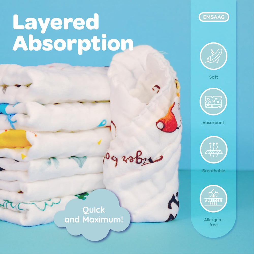 Safe natural fabric for sensitive baby skin during face and bath care