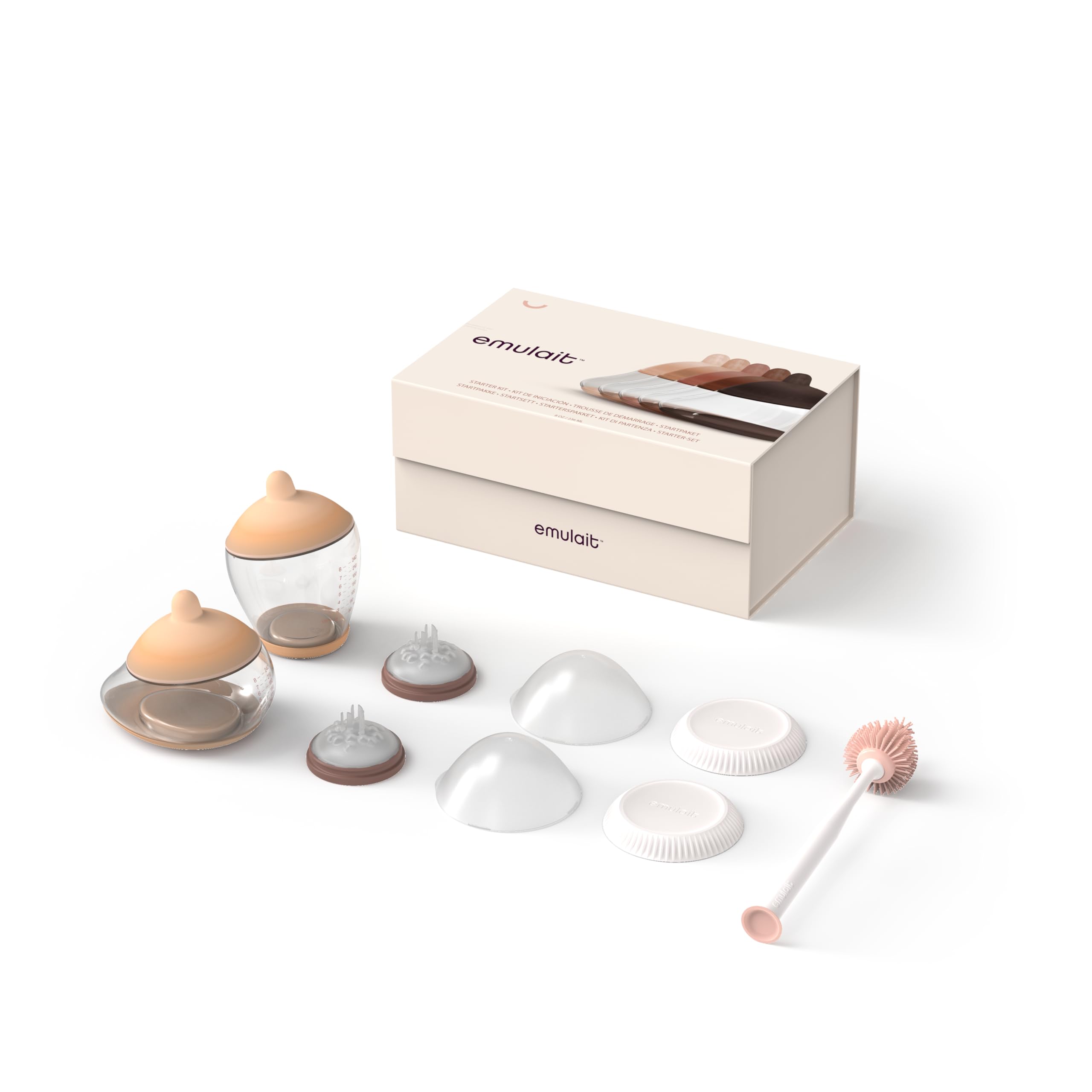 Emulait Anatomy bottle assembly shown for comfortable feeding.