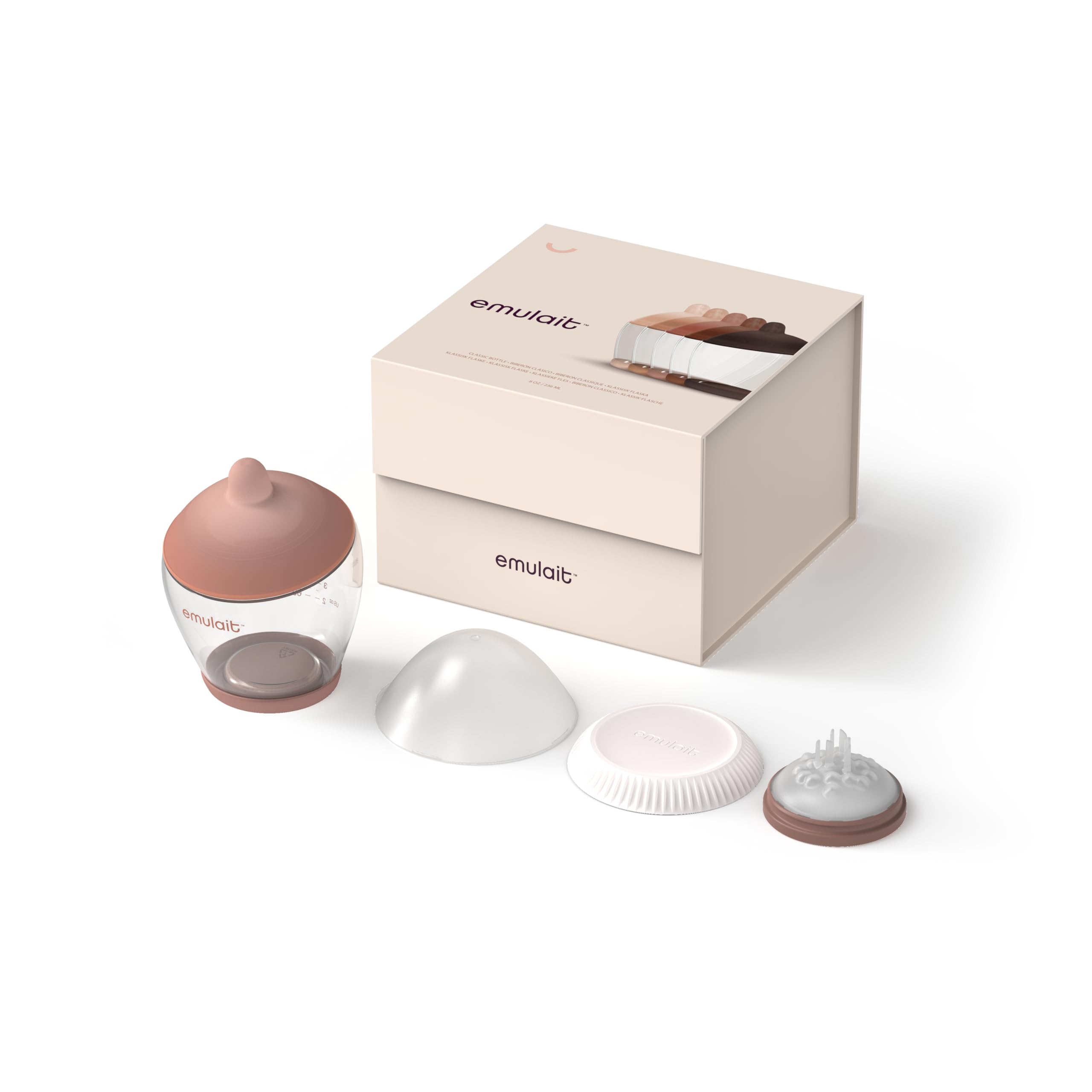 Emulait Classic Bottle travel design for easy feeding on the go.