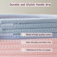 ENAORGAN pink round laundry basket with handles for easy carrying.