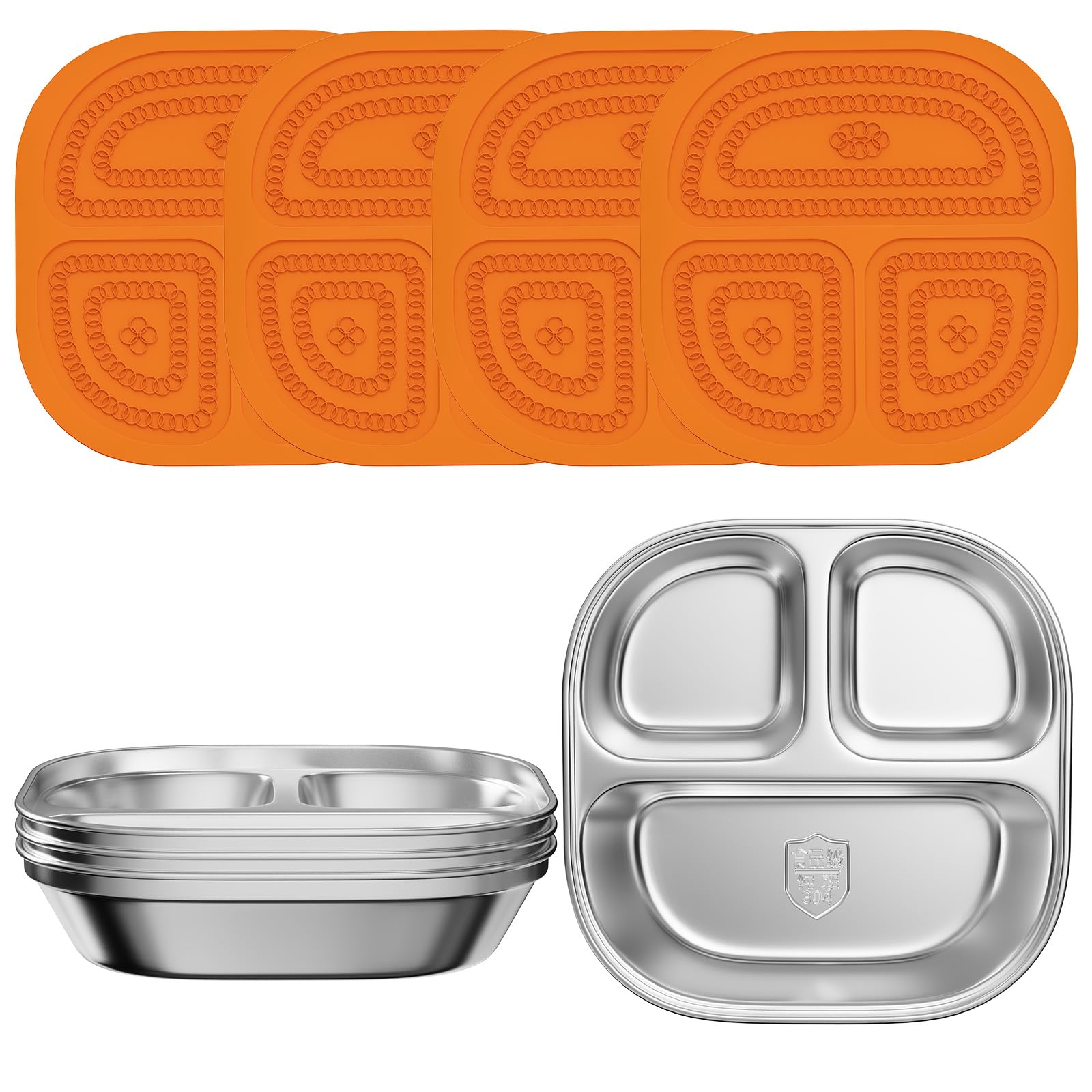 ENCYS orange snack containers for kids, durable and reusable