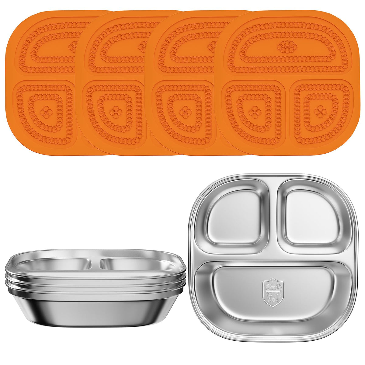 ENCYS orange snack containers for kids, durable and reusable