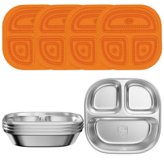 ENCYS orange snack containers for kids, durable and reusable