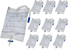 Endure Ind 2000 ml urine bag with clear 2-liter capacity markings.