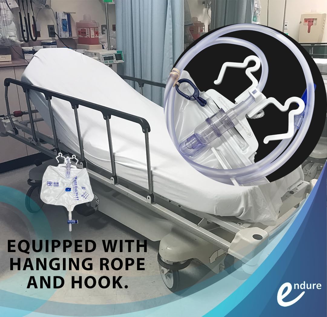 Endure Industries 5-pack urinary bag kink-resistant tube ensures smooth drainage