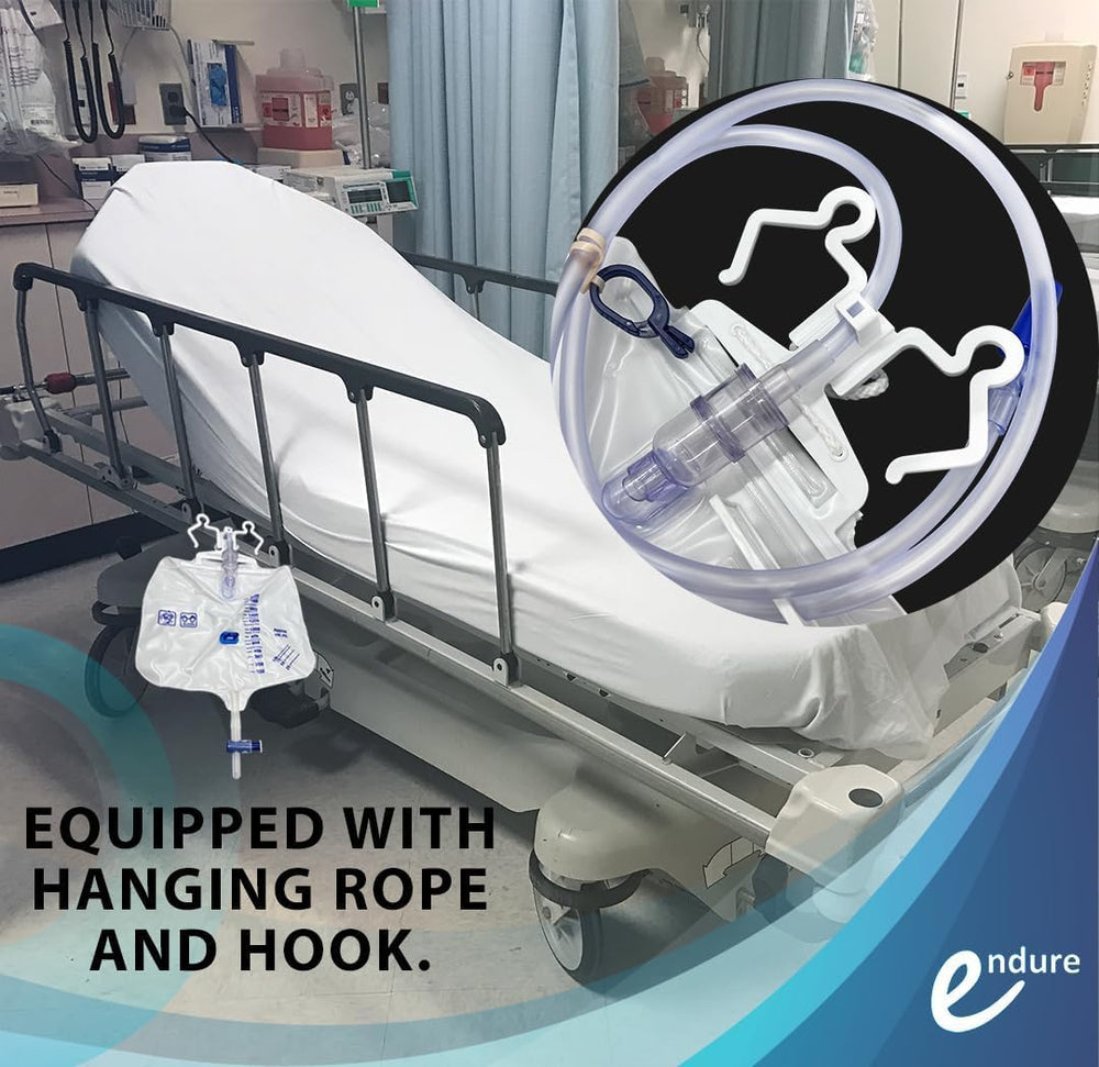 Endure Industries 5-pack urinary bag kink-resistant tube ensures smooth drainage